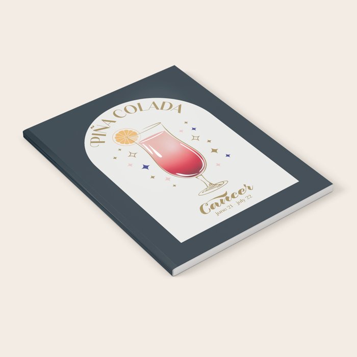 Pina Colada Cocktail Zodiac Sign Notebook Gallery Image 1