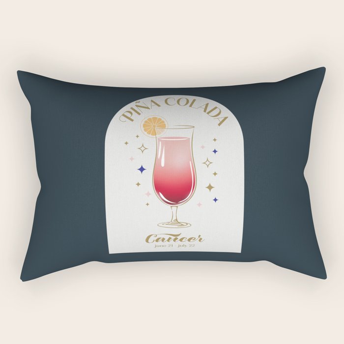 Pina Colada Cocktail Zodiac Sign Rectangular Pillow Gallery Image 1