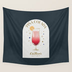 Pina Colada Cocktail Zodiac Sign Wall Tapestry Gallery Image 4