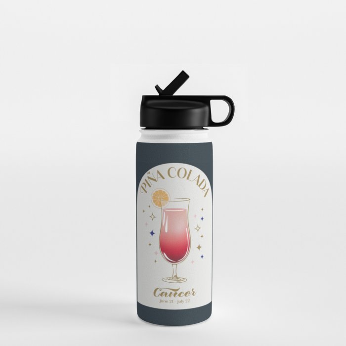 Pina Colada Cocktail Zodiac Sign Water Bottle Gallery Image 1