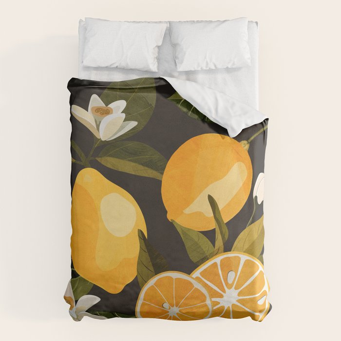 Lemons Botanical Art 1 Duvet Cover Gallery Image 1