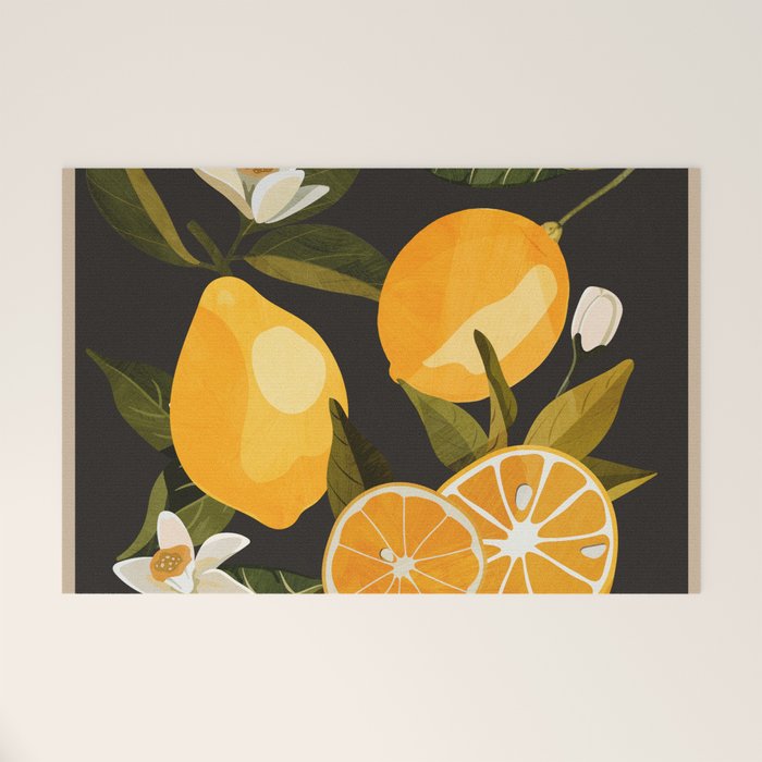 Lemons Botanical Art 1 Welcome Mat Gallery Image 1