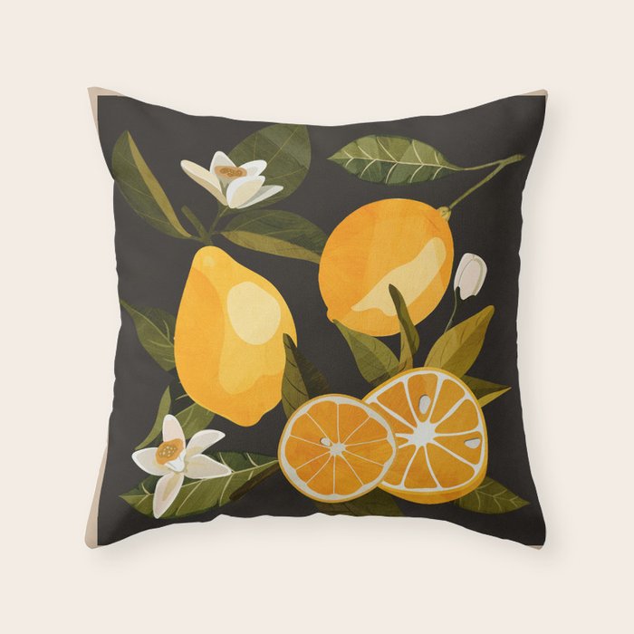 Lemons Botanical Art 1 Throw Pillow Gallery Image 6