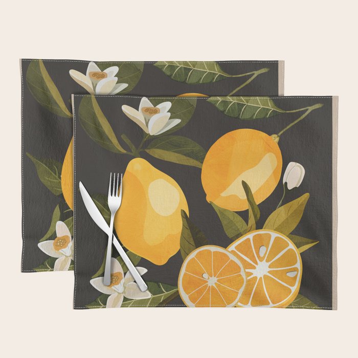 Lemons Botanical Art 1 Placemat Gallery Image 1