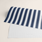 Nautical Navy Blue and White Rough Stripes Vertical Pattern Wrapping Paper Gallery Image 2