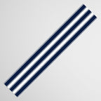 Nautical Navy Blue and White Rough Stripes Vertical Pattern Table Runner Gallery Image 3