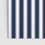 Nautical Navy Blue and White Rough Stripes Vertical Pattern Poster Gallery Image 3