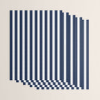 Nautical Navy Blue and White Rough Stripes Vertical Pattern Wrapping Paper Gallery Image 3