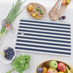 Nautical Navy Blue and White Rough Stripes Vertical Pattern Cutting Board Gallery Image 2