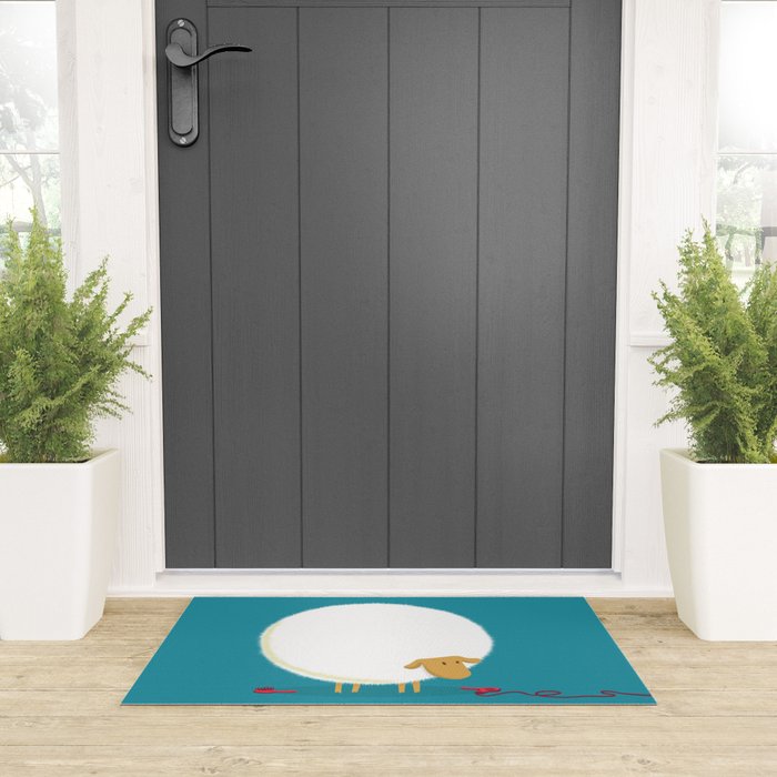 Fluffy Sheep Welcome Mat Gallery Image 3