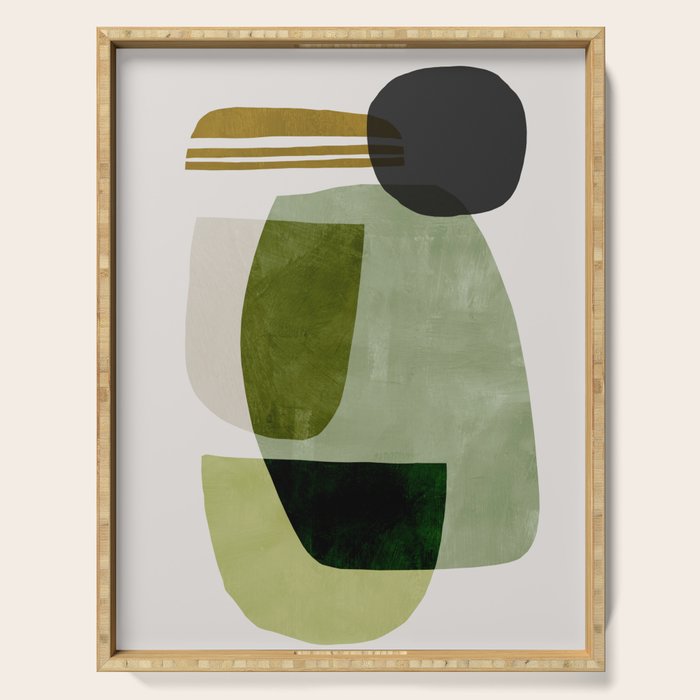 Green Abstract Serving Tray Gallery Image 1