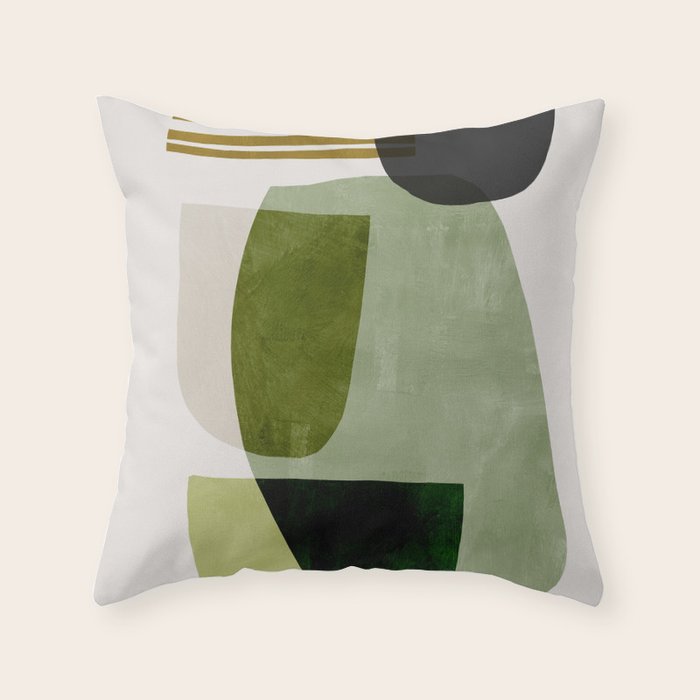 Green Abstract Throw Pillow Gallery Image 6