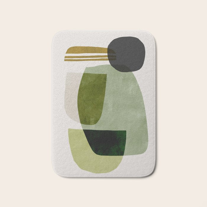 Green Abstract Bath Mat Gallery Image 1