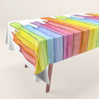 Cat Rainbow Watercolor Pattern Tablecloth Gallery Image 1