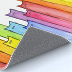 Cat Rainbow Watercolor Pattern Rug Gallery Image 4