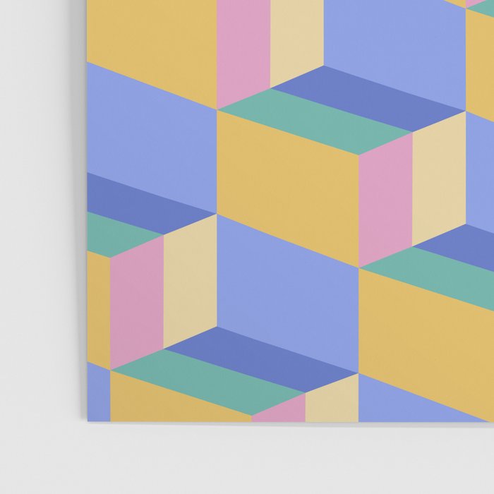 Cuboid Geometric Abstract Shapes Pattern XXIV Poster Gallery Image 3