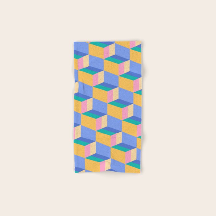 Cuboid Geometric Abstract Shapes Pattern XXIV Bath Towel Gallery Image 1