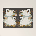 Swan Dance - Charcoal Black Background Welcome Mat Gallery Image 1