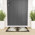 Swan Dance - Charcoal Black Background Welcome Mat Gallery Image 3