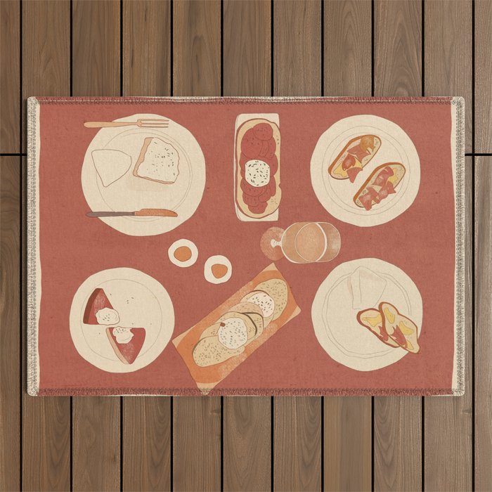 Breakfast 2 Outdoor Rug Gallery Image 1