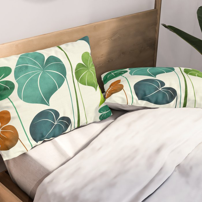 Colorful Tropical Greenery Pillow Sham Gallery Image 2