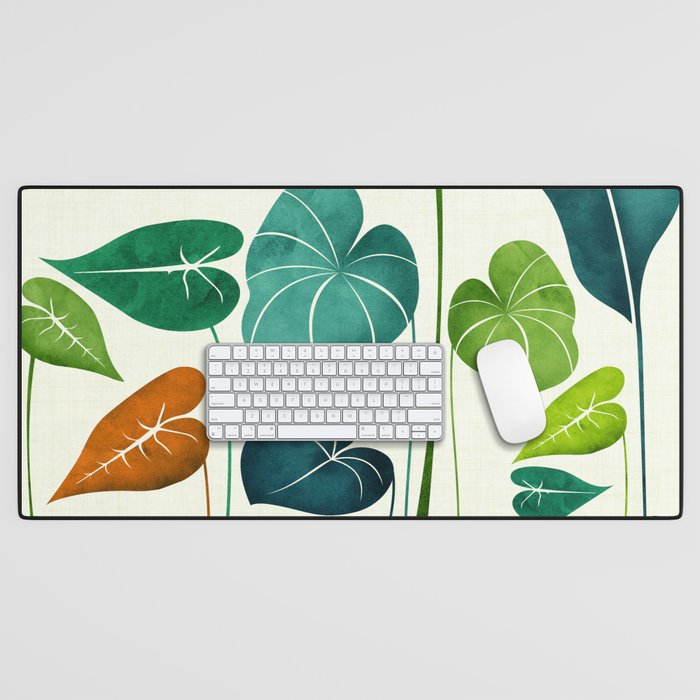 Colorful Tropical Greenery Desk Mat Gallery Image 1