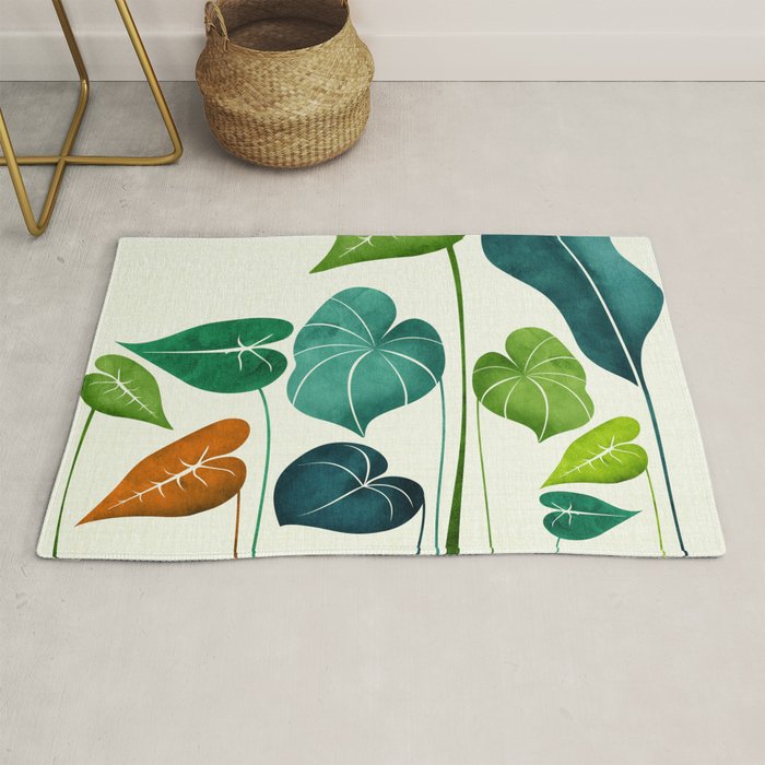 Colorful Tropical Greenery Rug Gallery Image 1