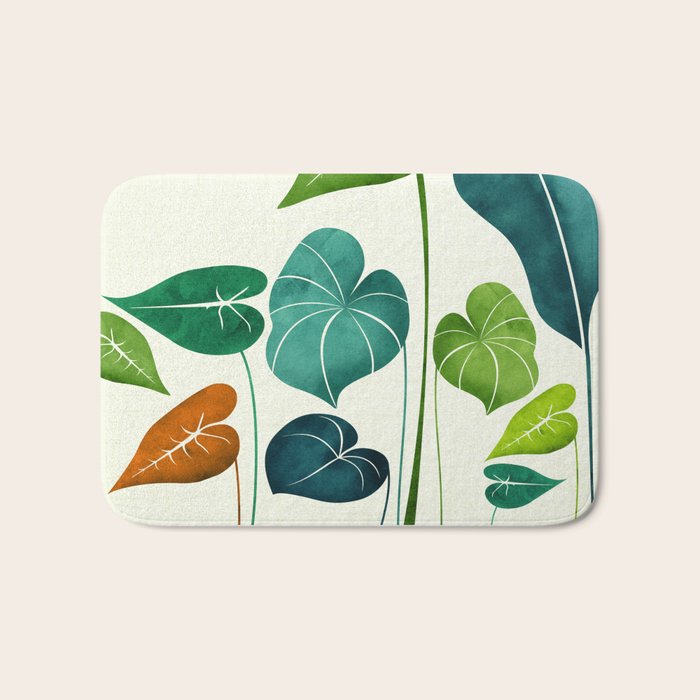 Colorful Tropical Greenery Bath Mat Gallery Image 1