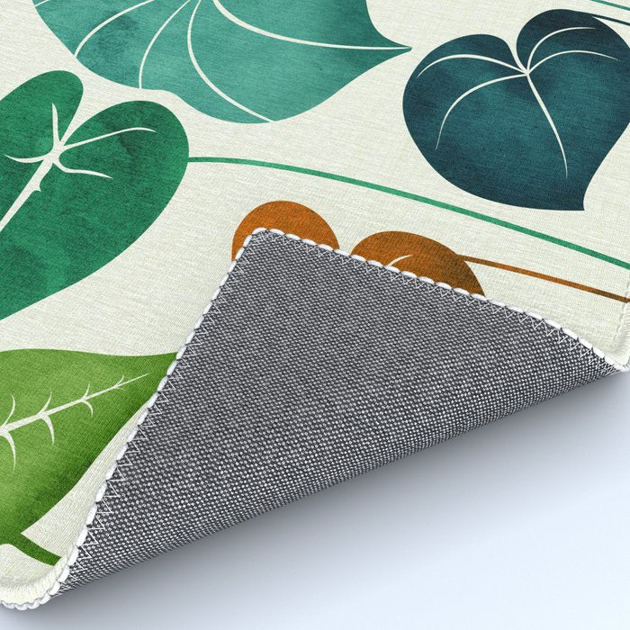 Colorful Tropical Greenery Rug Gallery Image 4