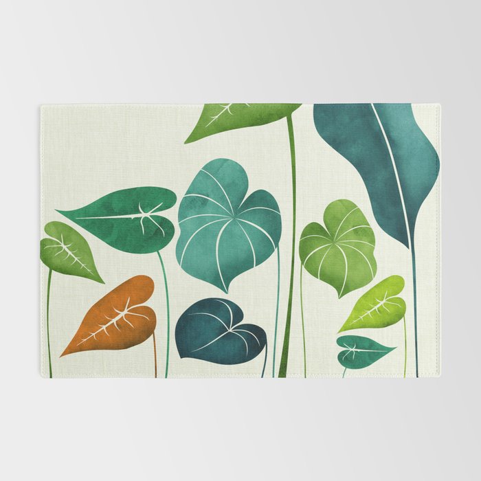 Colorful Tropical Greenery Rug Gallery Image 2
