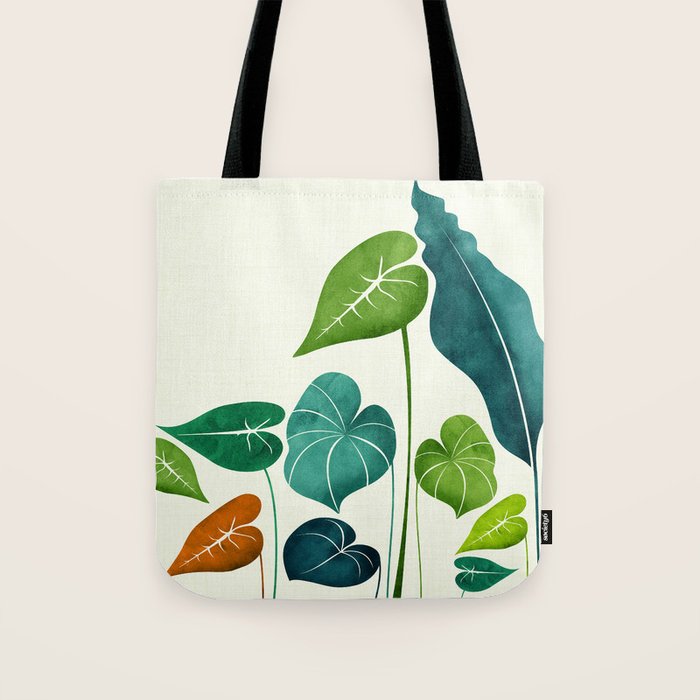 Colorful Tropical Greenery Tote Bag Gallery Image 1