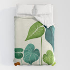 Colorful Tropical Greenery Duvet Cover Gallery Image 6
