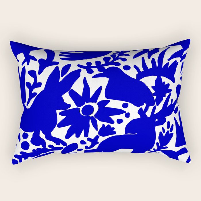 Blue Otomi  Rectangular Pillow Gallery Image 1