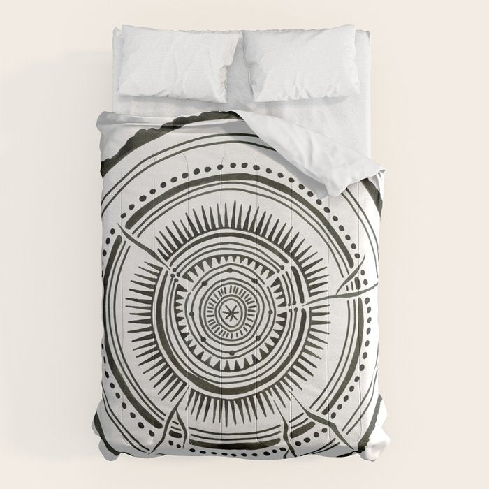 Quaking Aspen - Black Tree Rings Comforter Gallery Image 6