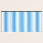 Very Narrow Blue and White Vertical Stripes Desk Mat Gallery Image 3