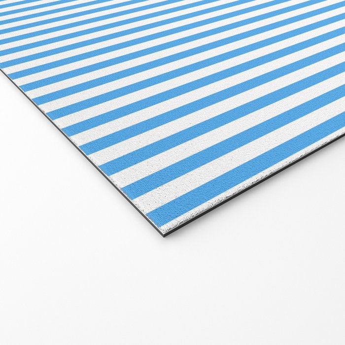 Very Narrow Blue and White Vertical Stripes Welcome Mat Gallery Image 2