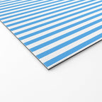 Very Narrow Blue and White Vertical Stripes Welcome Mat Gallery Image 2