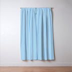 Very Narrow Blue and White Vertical Stripes Window Curtain Gallery Image 3