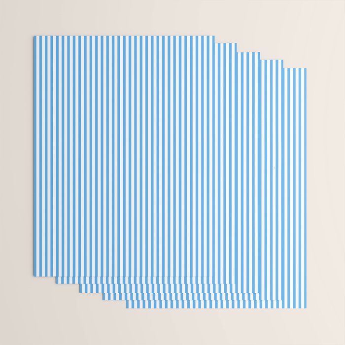 Very Narrow Blue and White Vertical Stripes Wrapping Paper Gallery Image 3