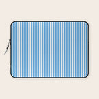 Very Narrow Blue and White Vertical Stripes Laptop Sleeve Gallery Image 1