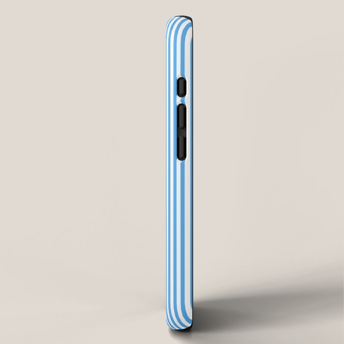 Very Narrow Blue and White Vertical Stripes iPhone Case Gallery Image 2