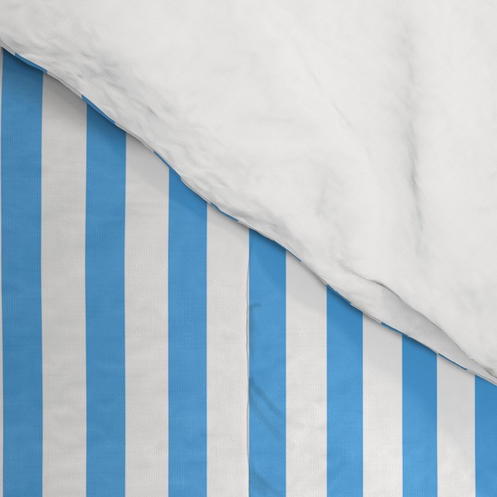Very Narrow Blue and White Vertical Stripes Comforter Gallery Image 4