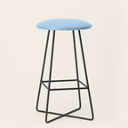 Very Narrow Blue and White Vertical Stripes Stool Gallery Image 1