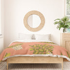 ZZ Plant Art on Terra cotta background Duvet Cover Gallery Image 3