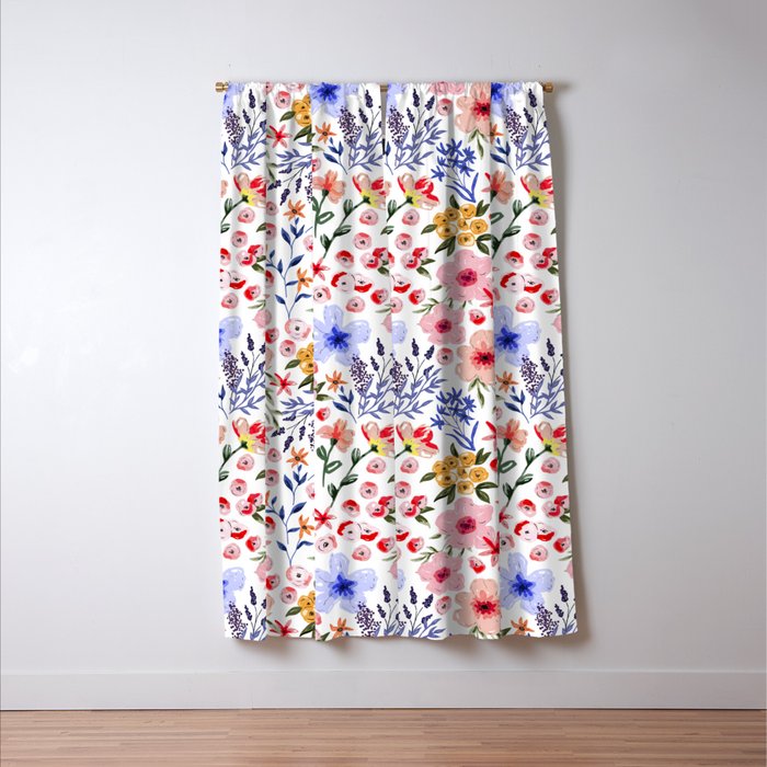 Simple colorful flowery meadow Window Curtain Gallery Image 3