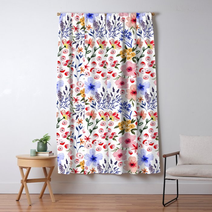 Simple colorful flowery meadow Window Curtain Gallery Image 5