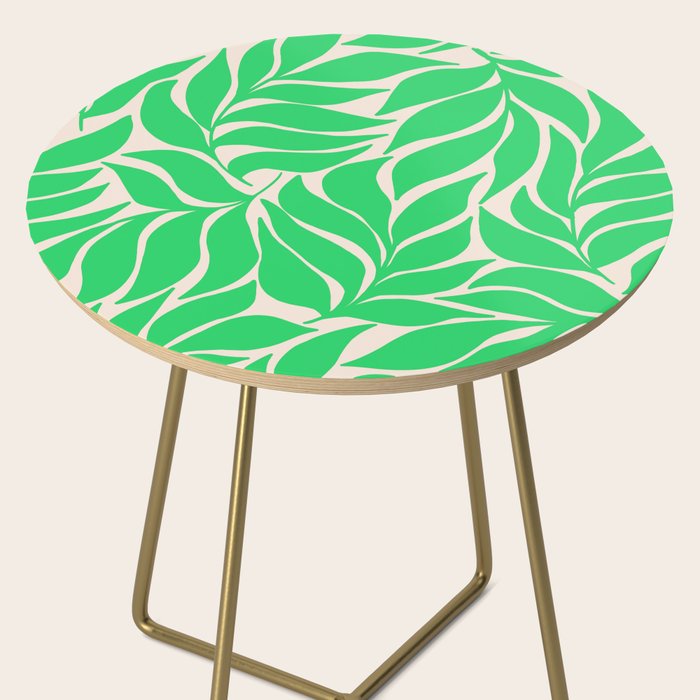 Green Palm Leaves Pattern Side Table Gallery Image 2