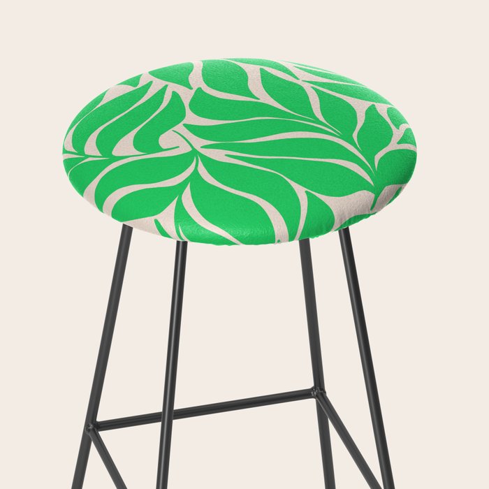 Green Palm Leaves Pattern Stool Gallery Image 2