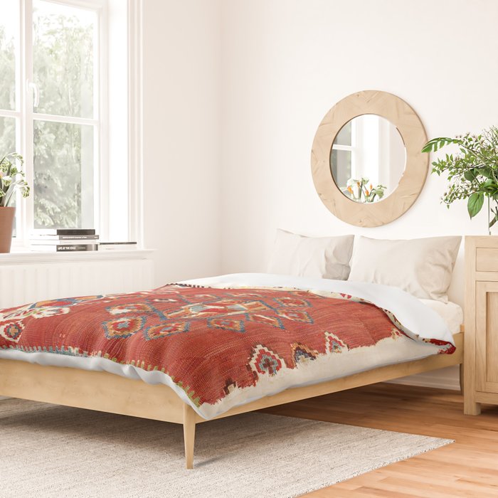 Hotamis  Antique Turkish Karapinar  Kilim Print Duvet Cover Gallery Image 2