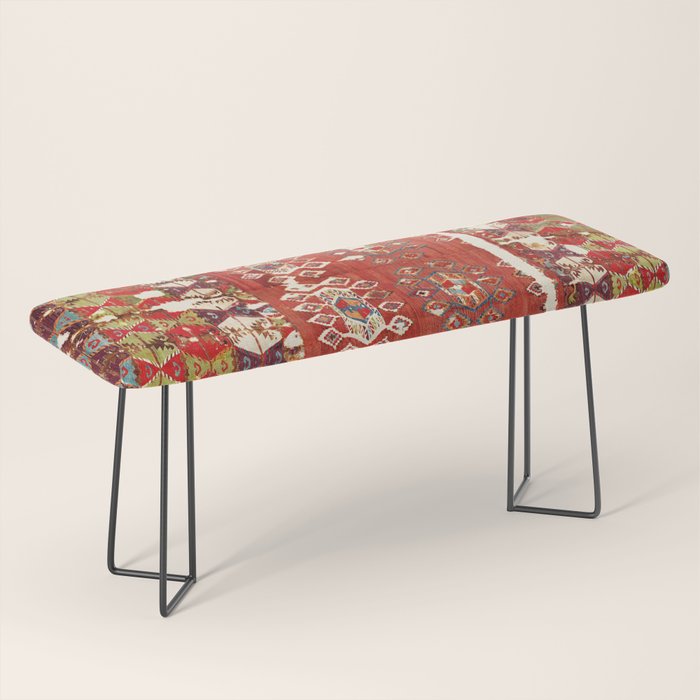 Hotamis  Antique Turkish Karapinar  Kilim Print Bench Gallery Image 1